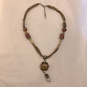Vintage triple strand beaded necklace